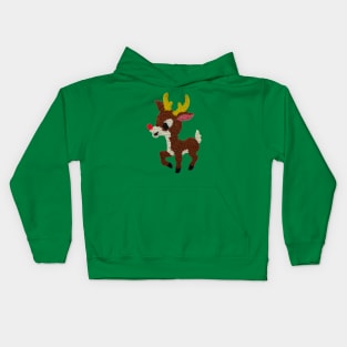 Retro Vintage Melted Popcorn Plastic Rudolph Reindeer Kids Hoodie